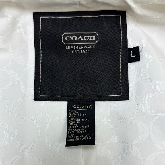 Coach Ivory Trench Coat Size large - Picture 5 of 7
